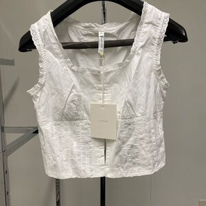 Avantlook White Lace Trim Tank Top